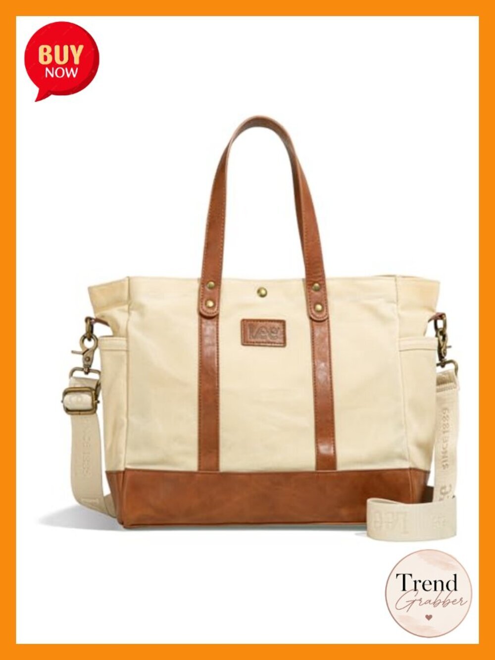 Waxed Canvas Tote Bag Crossbody Shoulder Handbag with Adjustable Strap